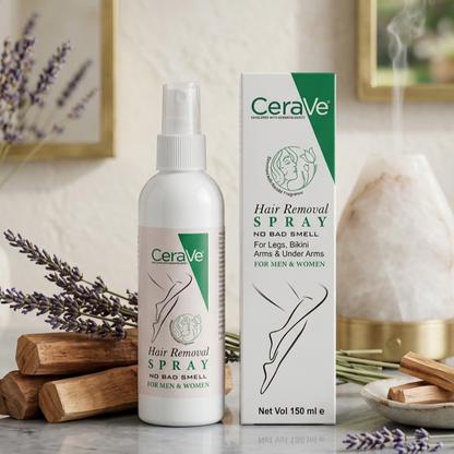 Green CeraVe Hair Removal Spray – Gentle Body Hair Eliminator (150ML)